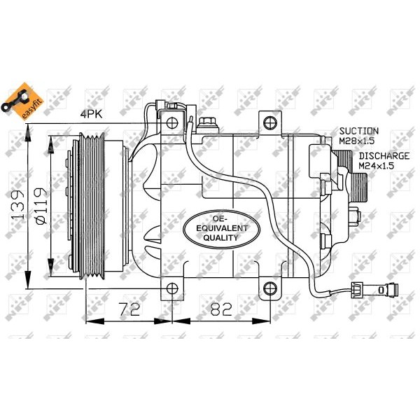 Слика на Компресор за клима NRF EASY FIT 32030 за Audi A4 Avant (8D5, B5) 1.8 - 115 коњи бензин