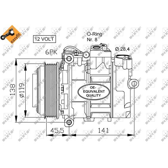 Слика на Компресор за клима NRF EASY FIT 32053