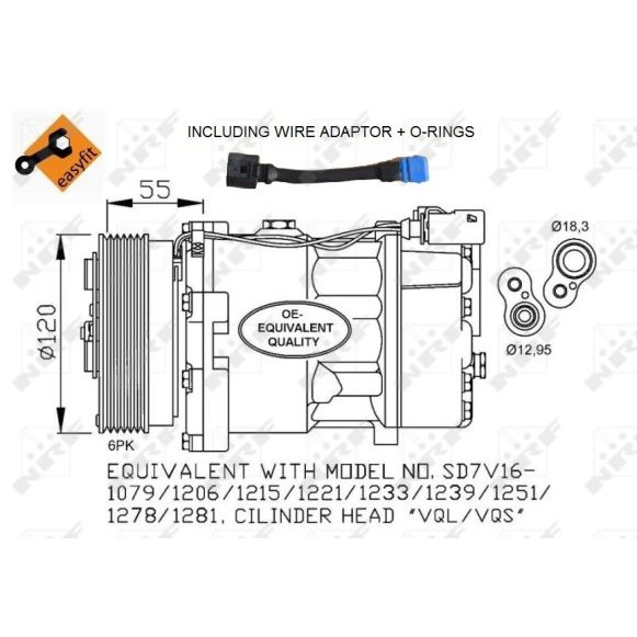 Слика на Компресор за клима NRF EASY FIT 32064 за Seat Toledo 2 Saloon (1M2) 1.9 TDI - 130 коњи дизел