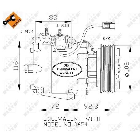 Слика на Компресор за клима NRF EASY FIT 32072