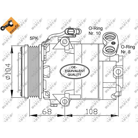 Слика на Компресор за клима NRF EASY FIT 32080