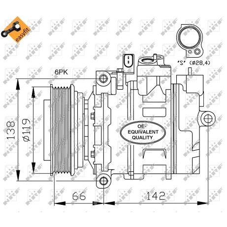 Слика на Компресор за клима NRF EASY FIT 32111 за VW Passat 4 Variant (B5,3b5) 2.8 V6 Syncro/4motion - 193 коњи бензин