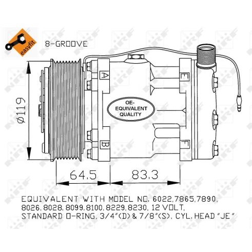 Слика на Компресор за клима NRF EASY FIT 32142