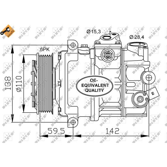 Слика на Компресор за клима NRF EASY FIT 32147 за Audi A3 (8V1) 1.8 TFSI - 180 коњи бензин