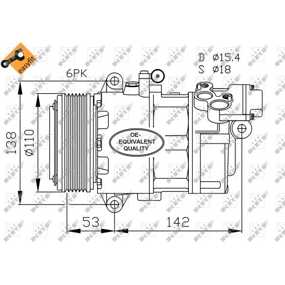 Слика на Компресор за клима NRF EASY FIT 32184 за BMW 3 Compact E46 316 ti - 115 коњи бензин