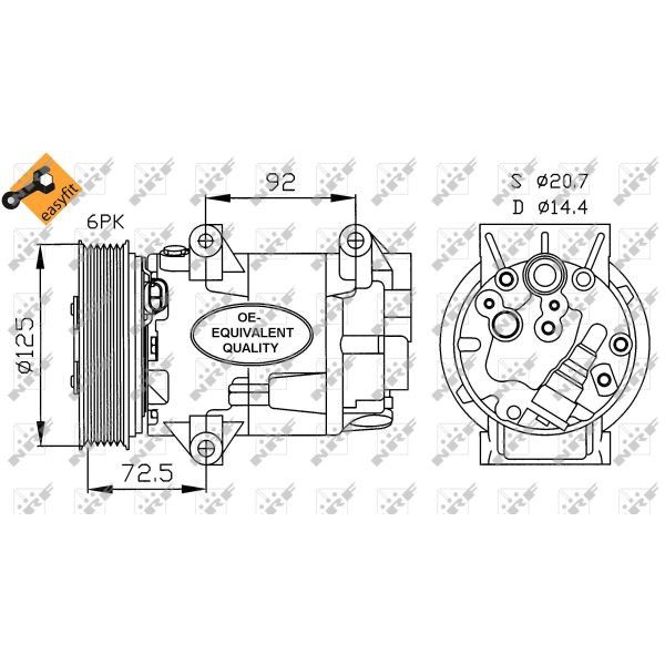 Слика на Компресор за клима NRF EASY FIT 32208