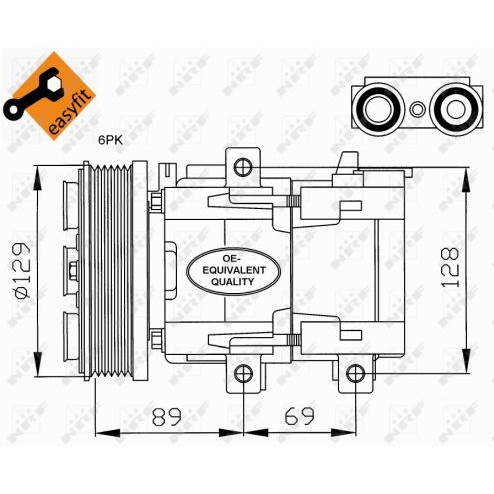 Слика на Компресор за клима NRF EASY FIT 32212 за Ford Maverick 3.0 V6 24V - 197 коњи бензин