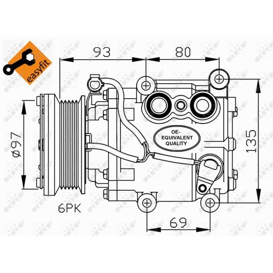 Слика на Компресор за клима NRF EASY FIT 32247 за Ford Mondeo 3 Estate (BWY) 2.0 16V - 146 коњи бензин