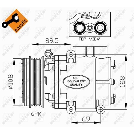 Слика на Компресор за клима NRF EASY FIT 32248 за Ford Mondeo 2 Clipper (BNP) 2.5 24V - 170 коњи бензин