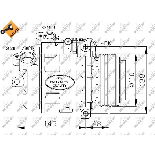 Слика на Компресор за клима NRF EASY FIT 32465 за BMW 3 Touring E46 330 xd - 204 коњи дизел