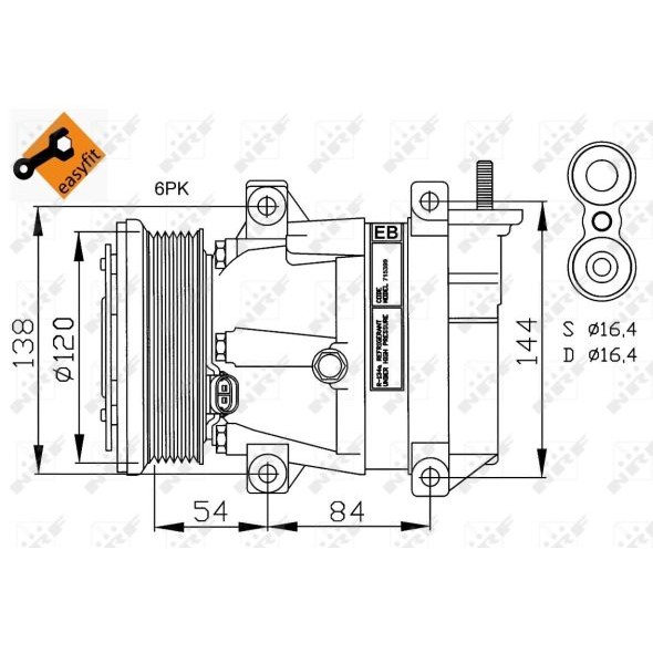 Слика на Компресор за клима NRF EASY FIT 32484