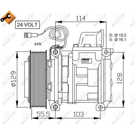 Слика на Компресор за клима NRF EASY FIT 32567 за камион Mercedes Actros 1996 1843 S, 1843 LS - 428 коњи дизел