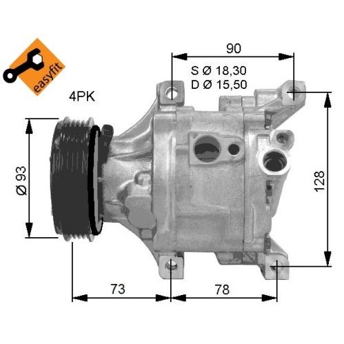 Слика на Компресор за клима NRF EASY FIT 32686G за Mazda MX-5 (NB) 1.8 16V - 146 коњи бензин