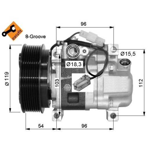 Слика на Компресор за клима NRF EASY FIT 32688G за Mazda 3 Hatchback (BL) 2.2 MZR CD - 185 коњи дизел