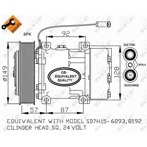 Слика на Компресор за клима NRF EASY FIT 32699 за камион Renault Premium 2 Lander 310.19 - 310 коњи дизел