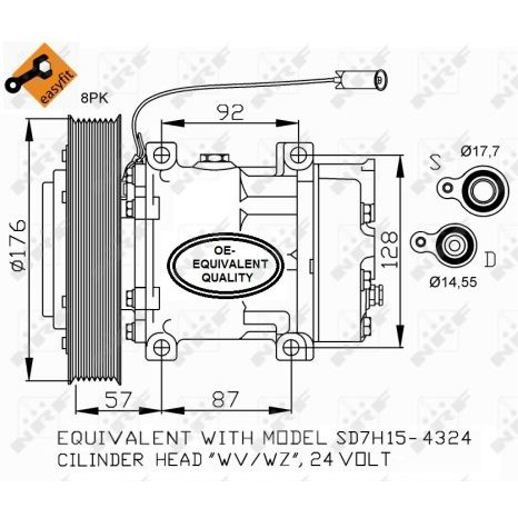 Слика на Компресор за клима NRF EASY FIT 32700 за камион Renault C Series 430P, 430PK, 430P XLOAD - 430 коњи дизел