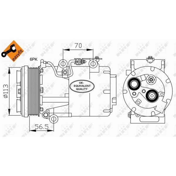 Слика на Компресор за клима NRF EASY FIT 32722