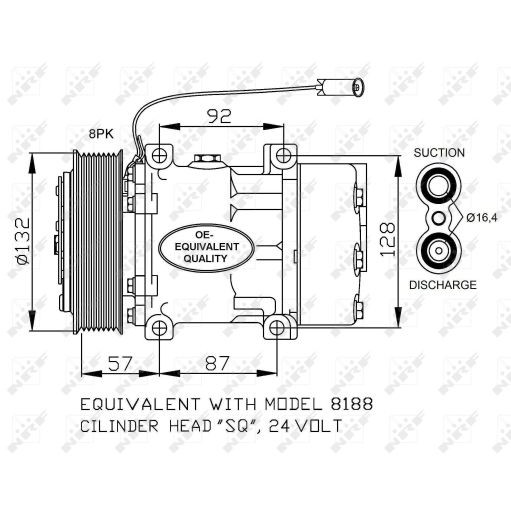 Слика на Компресор за клима NRF EASY FIT 32733 за камион Renault Magnum DXi 12 480.24 - 480 коњи дизел