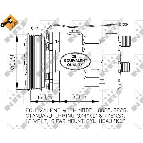 Слика на Компресор за клима NRF EASY FIT 32768