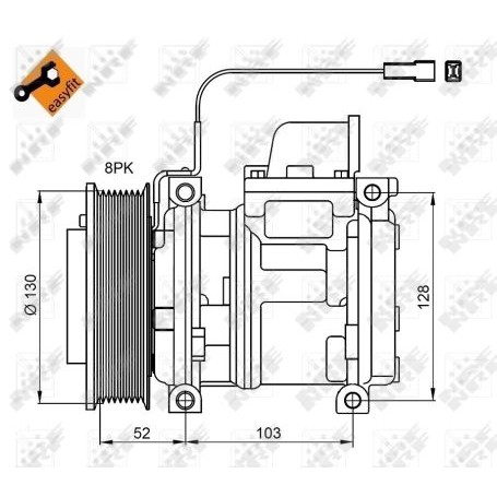 Слика на Компресор за клима NRF EASY FIT 32824 за камион Mercedes Econic 1829 L, 1829 LL - 286 коњи дизел