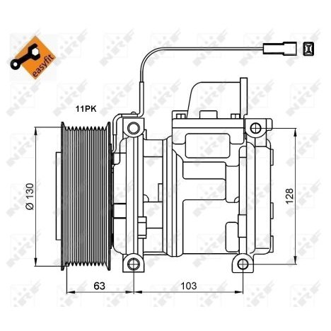 Слика на Компресор за клима NRF EASY FIT 32829 за камион Mercedes Actros 1996 2643 S, 2643 LS - 428 коњи дизел