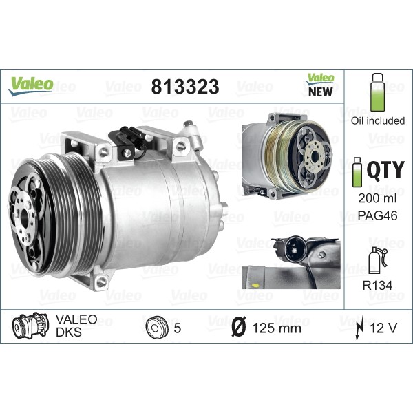 Слика на Компресор за клима VALEO NEW ORIGINAL PART 813323 за Ford Focus 2 Estate (daw) 1.4 - 80 коњи бензин