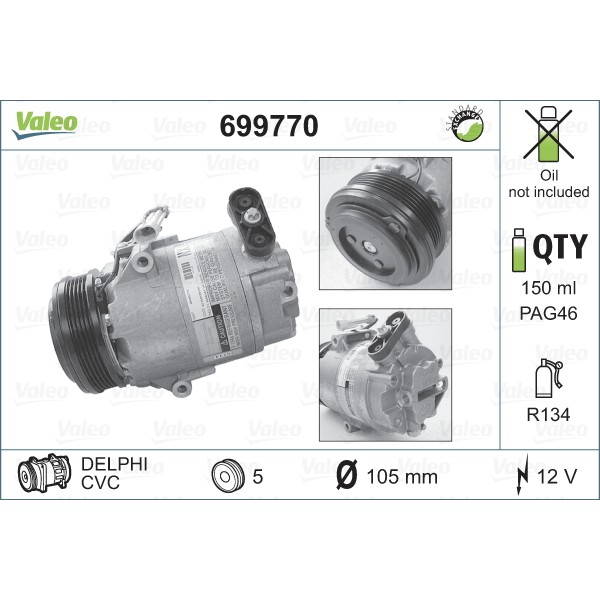 Слика на Компресор за клима VALEO REMANUFACTURED 699770