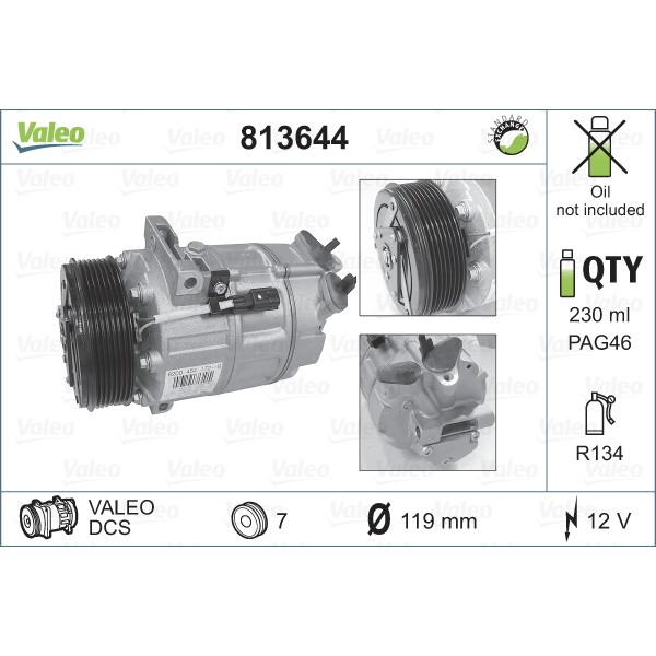 Слика на Компресор за клима VALEO REMANUFACTURED 813644 за Renault Espace 4 (JK0) 2.0 dCi (JK03, JK04) - 173 коњи дизел