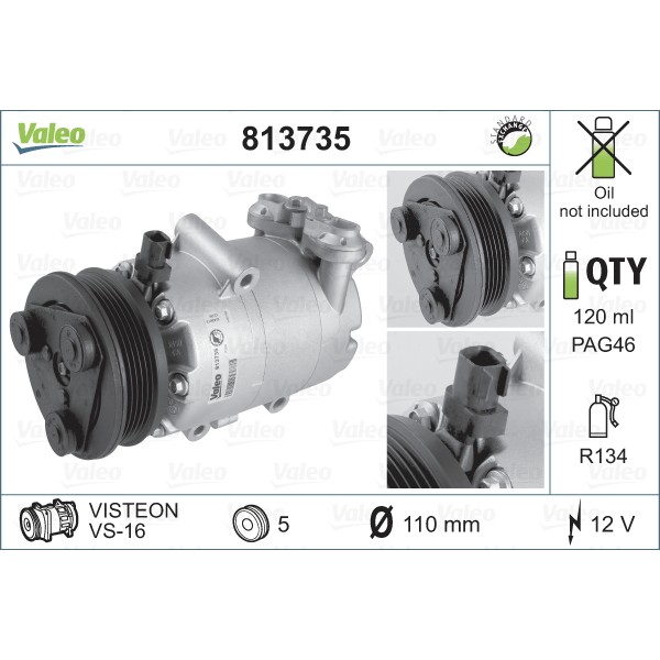 Слика на Компресор за клима VALEO REMANUFACTURED 813735 за Ford Focus 2 Estate (daw) 1.4 - 80 коњи бензин