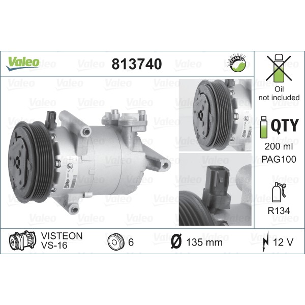 Слика на Компресор за клима VALEO REMANUFACTURED 813740 за Peugeot Boxer Platform 2.2 HDi 100 - 101 коњи дизел