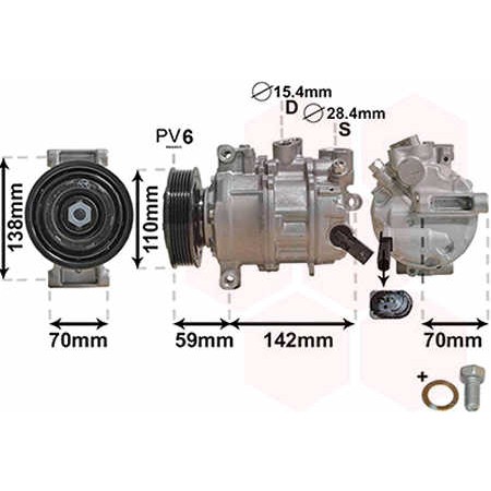 Слика на Компресор за клима VAN WEZEL 0300K401 за Audi Q5 (8R) 2.0 TFSI quattro - 224 коњи бензин