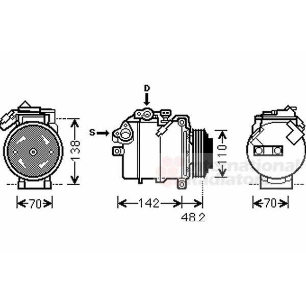 Слика на Компресор за клима VAN WEZEL 0600K385 за камион Isuzu N Series NMR 85L, NPR 85L - 150 коњи дизел