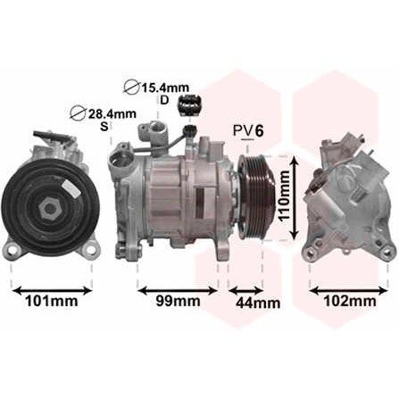 Слика на Компресор за клима VAN WEZEL 0600K498 за BMW 3 Gran Turismo F34 325 d - 211 коњи дизел