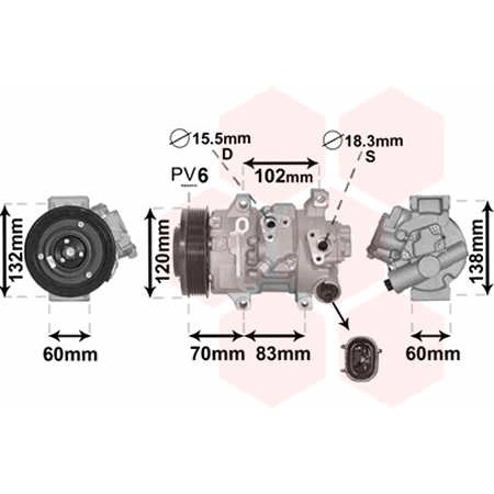Слика на Компресор за клима VAN WEZEL 5300K627 за Toyota Avensis Saloon (T27) 1.8 - 147 коњи бензин