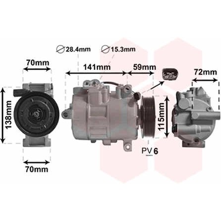 Слика на Компресор за клима VAN WEZEL 5801K701 за VW Multivan 5 2.0 BiTDI 4motion - 180 коњи дизел