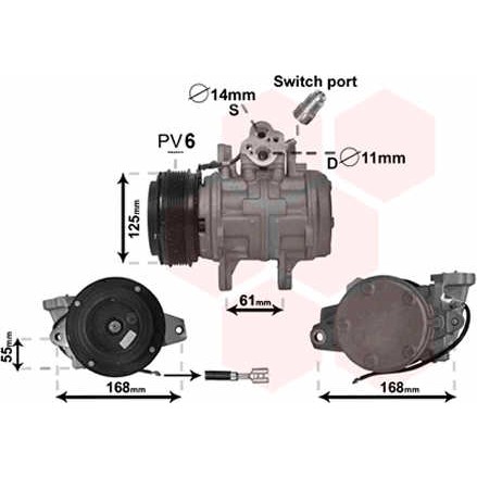 Слика на Компресор за клима VAN WEZEL 7400K030 за Porsche 944 2.5 - 163 коњи бензин