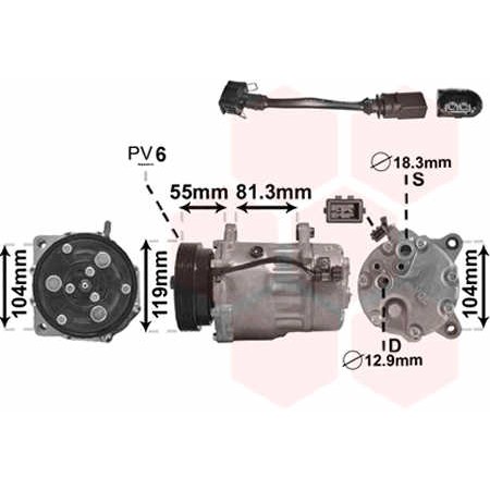 Слика на Компресор за клима VAN WEZEL IR PLUS 0300K003 за Seat Toledo 2 Saloon (1M2) 1.9 TDI - 130 коњи дизел