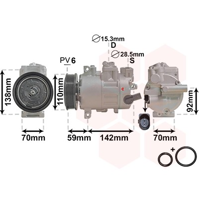 Слика на Компресор за клима VAN WEZEL IR PLUS 0300K270 за VW Vento 3 Sedan (1K2) 1.4 TSI - 160 коњи бензин