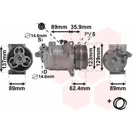 Слика на Компресор за клима VAN WEZEL IR PLUS 1800K433 за Ford Focus 2 Estate (daw) 1.4 - 80 коњи бензин