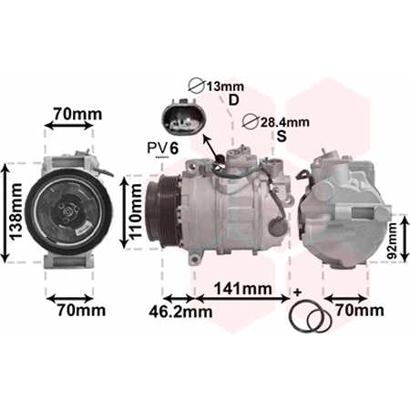 Слика на Компресор за клима VAN WEZEL IR PLUS 3000K091 за Mercedes C-class Sports Coupe (CL203) C 230 Kompressor (203.747) - 197 коњи бензин