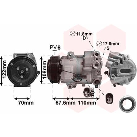 Слика на Компресор за клима VAN WEZEL IR PLUS 3700K605 за Opel Astra J 1.7 CDTI - 131 коњи дизел