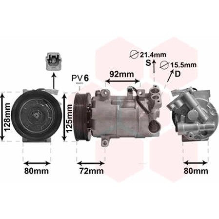 Слика на Компресор за клима VAN WEZEL IR PLUS 4300K489 за Renault Megane 3 Coupe 1.5 dCi (DZ09, DZ0D, DZ1F, DZ1G) - 110 коњи дизел