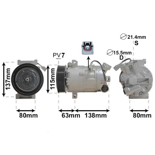 Слика на Компресор за клима VAN WEZEL IR PLUS 4300K491 за Renault Megane 3 Grandtour 2.0 dCi (KZ0Y) - 150 коњи дизел