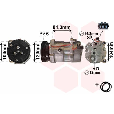 Слика на Компресор за клима VAN WEZEL IR PLUS 5800K172 за Seat Toledo (1L) 1.6 i - 101 коњи бензин