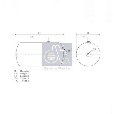 Слика на контейнер за въздух, пневматична система DT Spare Parts 3.70110 за камион MAN F 90 24.292 FNLS,24.292 FVLS - 80 коњи дизел