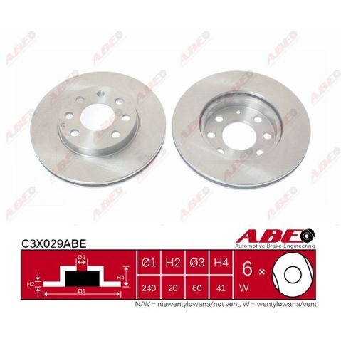 Слика на кочионен диск ABE C3X029ABE за CHEVROLET AGILE 1.4 - 92 коњи бензин