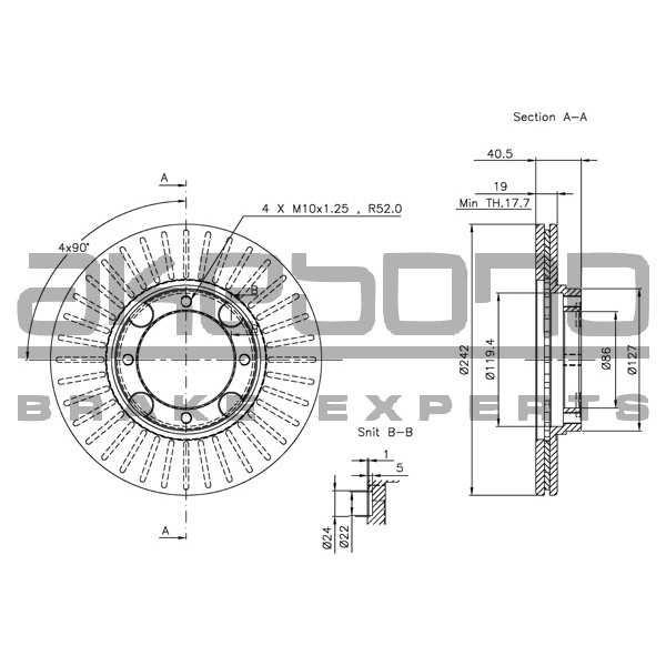 Слика на Кочионен диск AKEBONO Coated BN-0851E