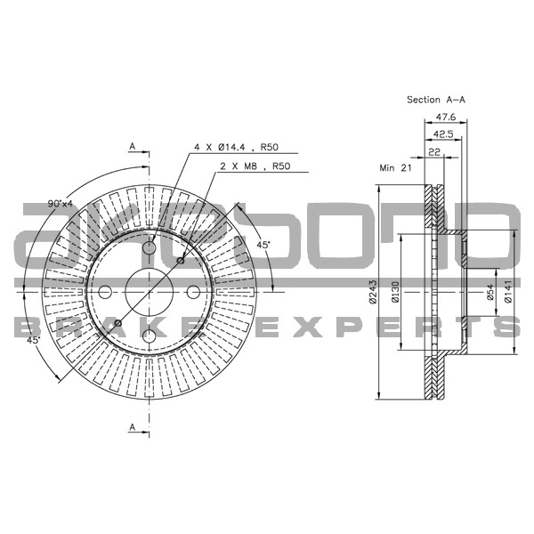 Слика на Кочионен диск AKEBONO Coated BN-1330E