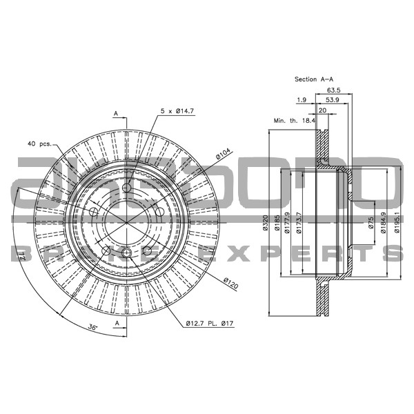 Слика на Кочионен диск AKEBONO Standard BN-0182