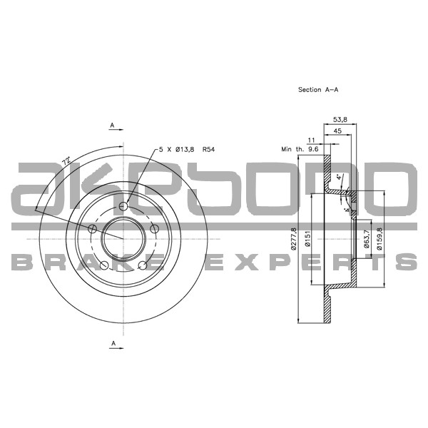 Слика на Кочионен диск AKEBONO Standard BN-0562